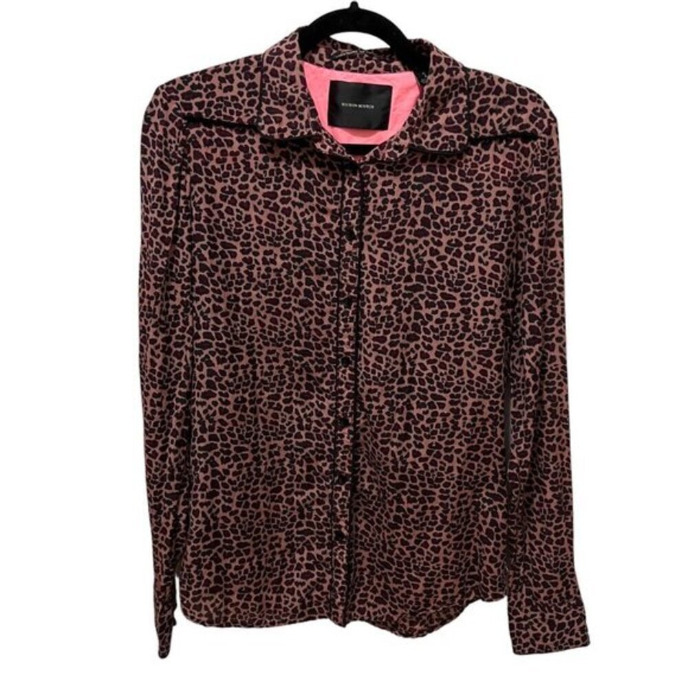 Maison Scotch Createurs de Vetements Animal Print Button Front Shirt SZ 3